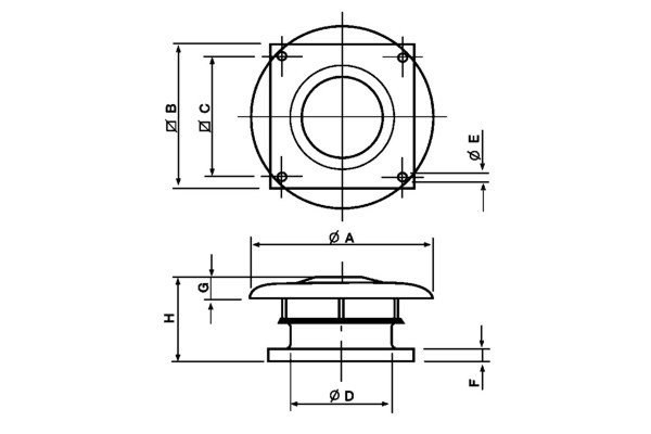 Габаритні розміри Soler&Palau HCTB/4-400-B, мм. Джерело: EasyVent, Soler&Palau.