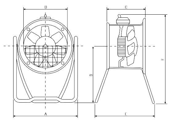 Габаритні розміри Soler&Palau PBB/4-450/32, мм. Джерело: EasyVent, Soler&Palau.