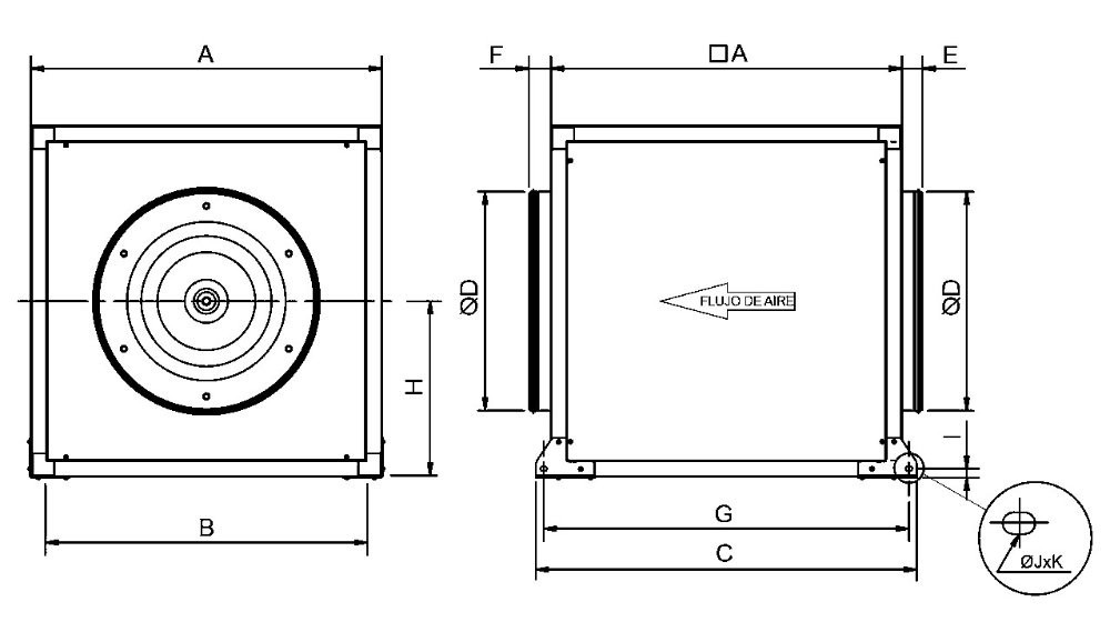 Габаритні розміри Soler&Palau CVAT-500 ECOWATT 6-1375, мм. Джерело: EasyVent, Soler&Palau.