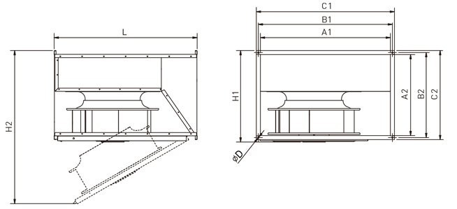 Габаритні розміри Soler&Palau IRB-355 ECOWATT, мм. Джерело: EasyVent, Soler&Palau.