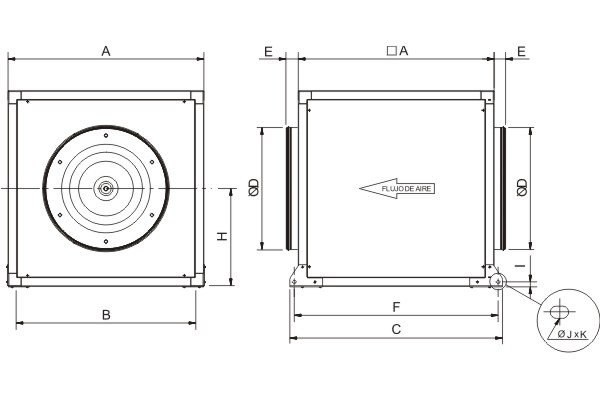 Габаритні розміри Soler&Palau CVAT/4-16000/630 N D PTC, мм. Джерело: EasyVent, Soler&Palau.