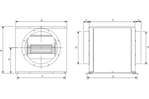 Габаритні розміри Soler&Palau CVB-180/180N T 72W, мм. Джерело: EasyVent, Soler&Palau.